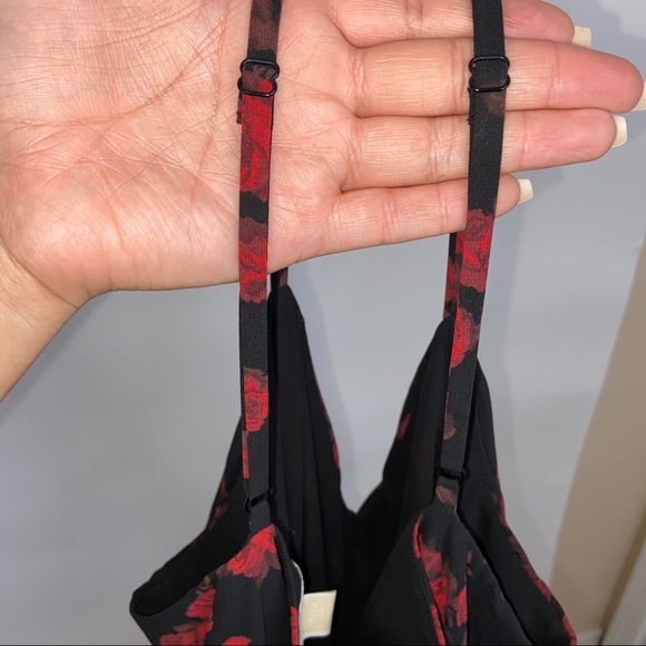 Michael Kors Black & Red Floral Wide Leg Jumpsuit - Picture 6 of 8